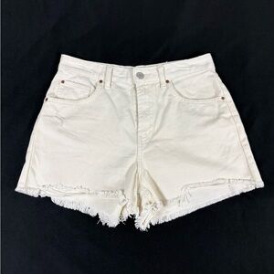 Primark Cares Women Cream Cut Off Denim Shorts Size 6